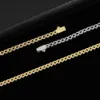 Pendant s Strands Strings 3mm 4mm 5mm Zircon Spring Buckle Tennis Real Gold Electroplated Hip Hop Necklace for Men and Women ins