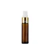 10ml Empty Clear Cosmetic Atomizer Sample Bottle Gold Silver Collar Spray Pump Portable Brown Glass Perfume Packaging Refillable Vials