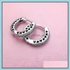 Hoop Huggie Heart Hoop Серьги Оригинальная коробка для Pandora 925 стерлингового стерлинга маленькое ушное кольцо женщины мужская серьга226o доставка 202 DHVDC