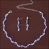 Brincos de pulseira J￳ias J￳ias Conjuntos de j￳ias femininos Sier Gold Bling Chain Chain colar Bracelete embutido de diamante N6063 DHPAH