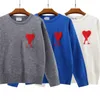 Мужские свитера 2022 Корейский стиль мужчины и женщины красное сердце любовное