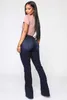 女性のジーンズハイウエストフレアジーンズ南アメリカスタイルのパンツワイドレッグファッショナブルな服の弾力性タイトヒップ