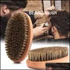 Brosses de bain Éponges Épurateurs Brosses de sublimation Eco Friendly Mens Oil Head Styling Peigne de coiffure Brosse à barbe en bois massif Br Dh08M