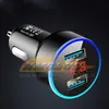 CC329 Chargeur de voiture Double USB QC 3.0 Adaptateur Allume-cigare LED Voltmètre Pour tous les types de chargeurs de téléphones portables Smart Dual Charging