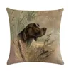 Kudde retro stil söt hund täcke hem dekorativ soffa kast fodral bomullslinne 45x45 cm fyrkantig kudde