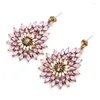 Dangle Earrings European And American Style Color Crystal Rhinestone Sunflower Drop For Women Oversize Long Romantic Fashion Jewelry