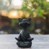 Skurrile glückliche Katze aus Kunstharz, Ornamente, Figur, Meditation, Yoga, Sammlerstück, Dekor, Skulpturen, Gartenskulptur, Heimhandwerk