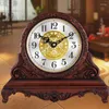 Table Clocks Europe Solid Wood Retro Clock Quartz And Watches Battery Powered Classy Home Decor Office