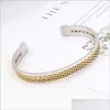 Bracciale rigido Catena in acciaio inossidabile Bracciale geometrico aperto Bracciale donna Gioielli moda Party Ball Amici Accessori regalo Szqch040Bangle Dhlyh