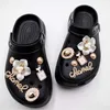 Skodelar Tillbehör 1 Set Jibz Croc Charms Designer Bling Luxury Flower Parfume Decorations For Golden Pearl Shoes 221103