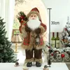 Juldekorationer f￶r hem ￥r 2022 25 Stilh￶jd 30 cm Santa Claus Doll Children's Gifts Window Ornament Navidad