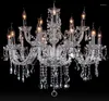 Chandeliers Living Room Deco Crystal Chandelier Penthouse Modern 12-15 Lights Villa Hanging Lamp Parlor Home Led Ceiling Fixture