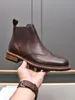 Block Stivali da uomo Casual Business ChelseaBoots Designer Luxury Carved LeatherBoots Scarpe in pelle britannica