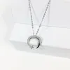 Pendanthalsband Solid 925 Sterling Silver Meteor Garden Moon Star Necklace 2.85 GRAMS