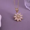 Pendant Necklaces 5PCS Dainty Flower Necklace For Women Charm Zircon Crystal Chain Gold Jewelry Gift