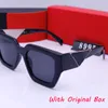 Óculos de sol de luxo Padrão de triângulo de designer Mens óculos seniores para mulheres lentes de resina clássica Óculos de sol com original9012194