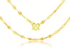 Chaînes Pure 24K Yellow Gold Blade Chain Necklace / 999 Arrival Women Necklace 4g