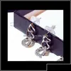 Stud Métal Tressé Géométrique À La Mode Longues Boucles D'oreilles Pour Femme Filles Super Mousseux Diamants Cristaux Mode Designer De Luxe Or Vj6 Otqxc