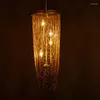 펜던트 램프 복도 긴 알루미늄 체인 조명 바 아트 램프 아메리칸 빌라 금속 램프 홈 계단 조명 LED LAMPARAS