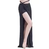 Stage Wear Belly Dancer Outfit Top And Dress With Ineer Pants Set Women Slim India Dance Custome Sexy Slit Practice Suit