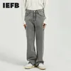 Мужские джинсы IEFB Men's Wear 2022 Осень Осень Новые Черные Джинсы Корейские Свободные Прямые Трубки Светло Серые сырые джинсы для мужчин Прямые брюки Y5066 T221102