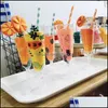 Disposable Dinnerware Disposable Dinnerware 6Pcs Cocktail Wine Cups Plastic Coneshaped Drinking Cup Goblet Antidrop Transparent Wedd Dhr3S