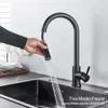 Kitchen Faucets Black Faucet Two Function Single Handle Pull Out Mixer and Cold Water Taps Deck Mounted 221103