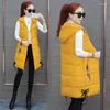 Damesvesten lugentolo winter middele lengte vest vrouwen Koreaanse mode slanke fit massieve kleur mouwloze jas vrouw