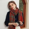 Beretten trendy sjaal frame kleur geruite mode temperament geprinte sjaal ver gaan goed met dames
