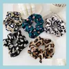 Accessoires De Cheveux De Mode Femmes Léopard Bandeaux De Cheveux Élastiques Mignon Animal Motif Chouchous Filles Cravate Accessoires Titulaire De Queue De Cheval Drop Dhybk