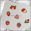 Gift Wrap Gift Wrap 50/100Pcs Cute Stberry Stickers For Notebooks Laptop Scrapbook Stationary Pink Sticker Scrapbooking Material Cra Dh6Rs