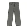 Men's Jeans IEFB vêtements pour hommes 2022 automne nouveau jean noir coréen Tube droit ample gris clair bord brut jean pour hommes pantalon droit Y5066 T221102