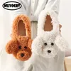 Slippers Woman Winter Shoes Cut Lovely Dog Faux Fur Slides Plush Soft Sole Indoor Women Beige Fluffy 221103