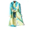 Женские траншеи весенний осенний пальто для женской одежды 2022 Корейская винтажная женская длинная ветряная ветка Outwear Женские вершины ZT2464