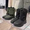 Bottines de neige en Gabardine Martin, chaussures de luxe de styliste, plateforme Monolith, bottines hautes en Re-Nylon brossées