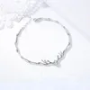 Pulseiras de link Silver Color Color Crystal Deer Elk Charm Bracelet for Women Girls Party Wedding Weddy Christmas Acessórios SL242