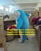 Smart Blue Shark Bruce Mascot Costume Mascotte Whale Cetacean Selachimorpha con White Belly Happy Face Adulto No.1981 Envío gratis