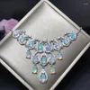 Pingentes de colar de gemas de gemas de gemas do colar de gemas de pingentes 925 lascas de água luxuosa linha de gotas de garotas de garotas de garotas