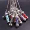 Pendant Necklaces Drift Bottle Cone Chakra Reiki Healing Crystal Beads Inside Necklace Wholesale Charms Vintage Jewelry Women Men