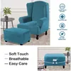 Chair Covers TECHOME Velvet Plush Sofacover Ottoman Slipcover Fit Rectangle Footrest Washable Removable Sofa Footstool Protector