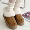 Bottes de neige intégrées en cuir et fourrure, nouvelles chaussures d'hiver pour femmes en 2022, chaussures chaudes et antidérapantes en coton du nord-est avec peluche