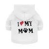 Abbigliamento per cani Felpe con cappuccio solide Vestiti per animali domestici per cani di piccola taglia Giacche per cappotti per cuccioli Felpa Chihuahua I Love MY MoM Print Costume Outfits