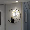벽 시계 창조적 인 단순한 시계 대형 거실 고급스러운 금속 디지털 디자인 릴로 그는 홈 장식 60