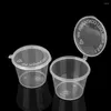 Storage Bottles 10/20PCS/Lot 40ml Disposable Plastic Takeaway Sauce Cup Containers Reusable Food Box With Hinged Lids Small Pigment Paint