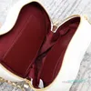 이브닝 백 하트 하트 셰이프 여자 가방 디자이너 가방 고급 어깨 메신저 체인 패션 컴팩트하고 편리합니다.