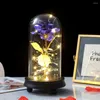 Emballage cadeau lumière LED clignotant lumineux Rose artificielle romantique décoration fleur mariage saint valentin mère pour amoureux