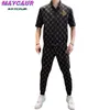 Tracksuit pour hommes Costume Summer Cardigan Chaîne Sports décontractés ShortSleeved Top Panters Vêtements Two Piece Men Tentifit Set Y2211