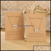 Colliers Pendentifs Colliers Pendentifs Amitié Couples Alliage Métallique 2Pcs / Set Amour Coeur Papillon Sœurs Amis Collier Femmes Homme Oto5G