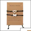 Подвесные ожерелья подвесные ожерелья дружба пары металлические сплавы 2pcs/set Love Heart Butterfly Sistr