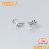 Stud Stud Trusta 100 925 Solid Real Sterling Sier Jewelry S￶t solros med CZ Earring For Women Girl Friend Kid Lady ED92 Drop de Dhyc0